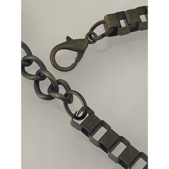 Pam Hiram Chunky Bib Necklace Semi Precious Beads Brass Cube Chain Handcrafted - Picture 10 of 10